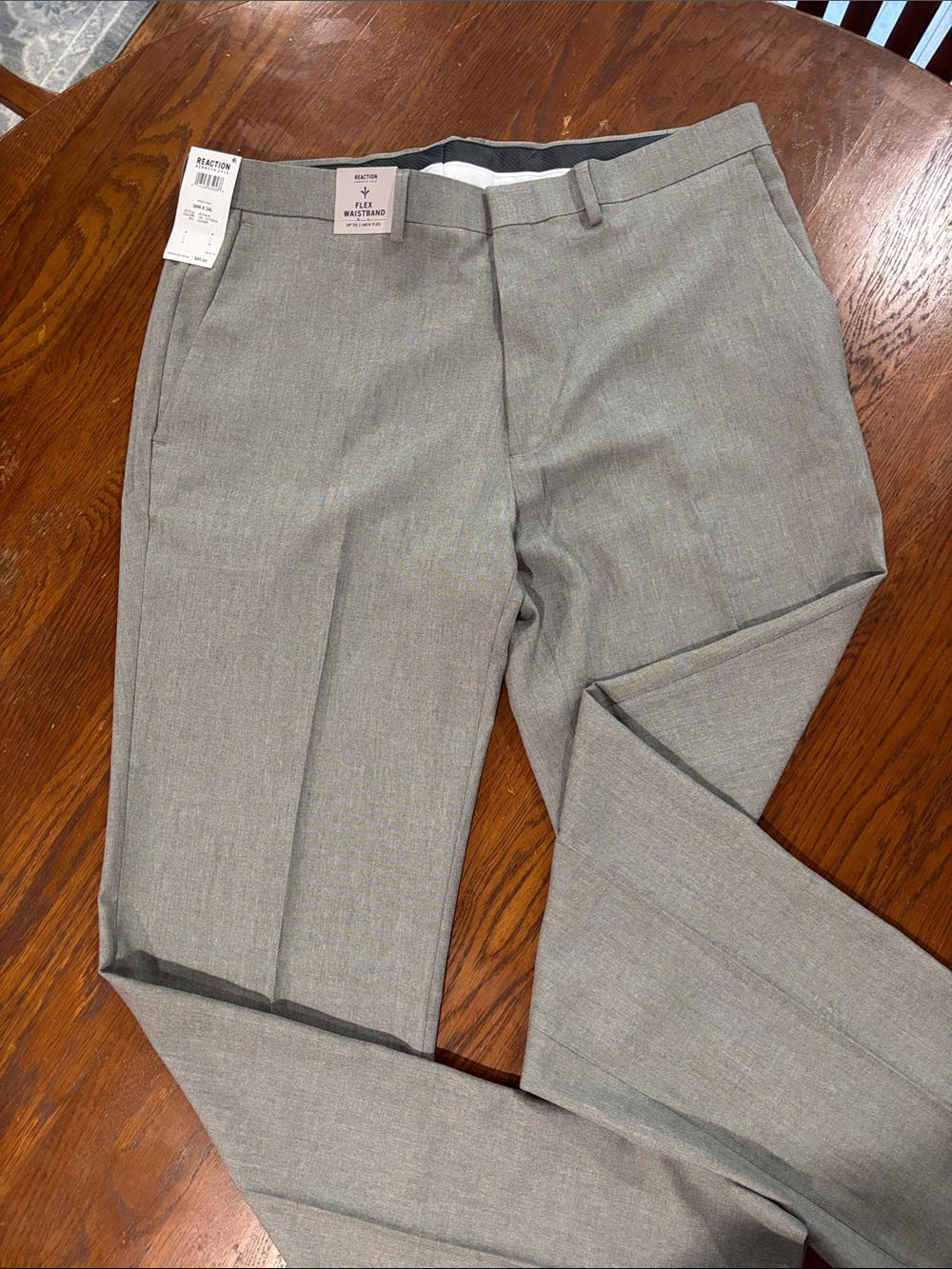 Kenneth Cole Men's Light Gray Dress Pants - Tailored Flat Front